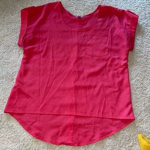 Women’s Charlotte Russe medium pink/fuchsia blouse with gold buttons down back